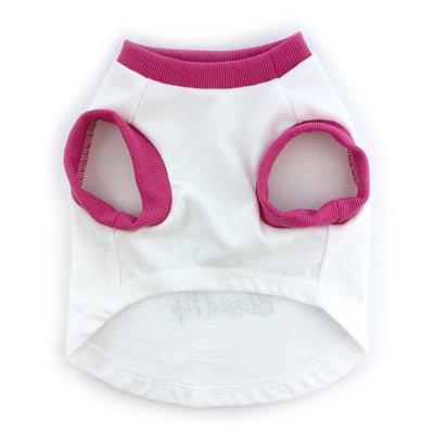 "Blessed Pup" Lotus Graphic T-Shirt for Dogs w/ Dark Pink Trim