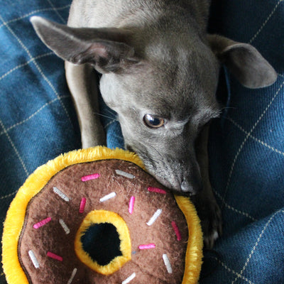 Strawberry Donut Squeaker Dog Toy