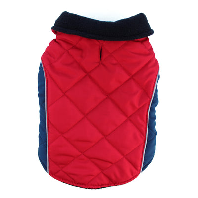 Red Quilted Field Jacket for Dogs