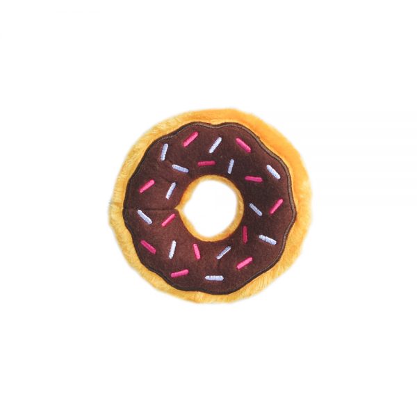 Chocolate Donut Squeaker Dog Toy