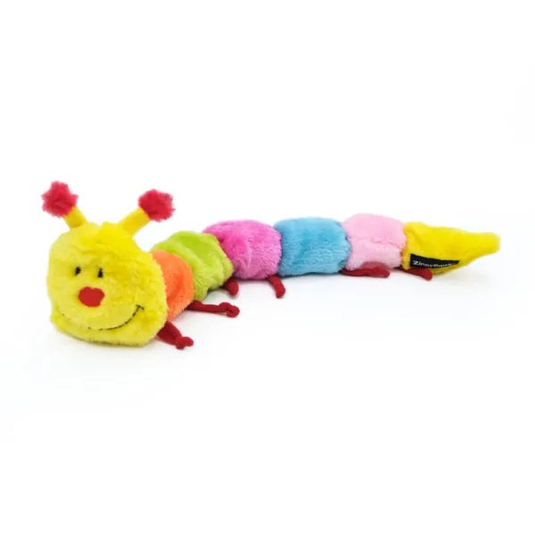 Color Caterpillar Dog Toy, Long with 7 squeakers
