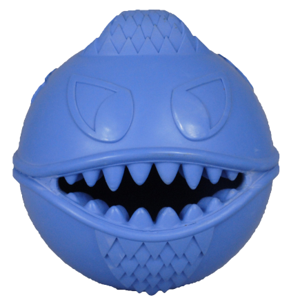 Blue Monster Mouth Treat Ball Dog Toy