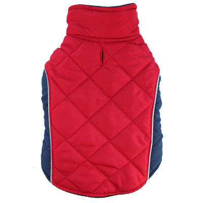Red Quilted Field Jacket for Dogs