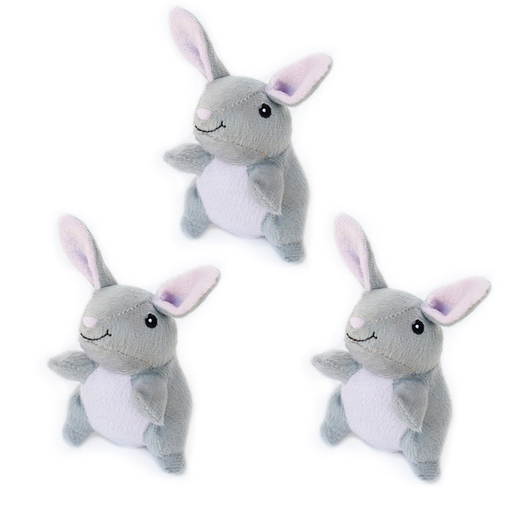 Mini Bunny Dog Toys, 3 pack