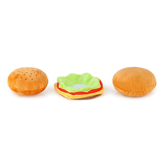 Classic American Burger Dog Toy