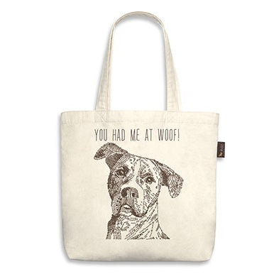 Rescue Dog Tote Bag "you had me at woof!"