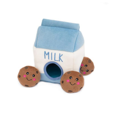 Milk & Cookies Puzzle Plush Dog Toy